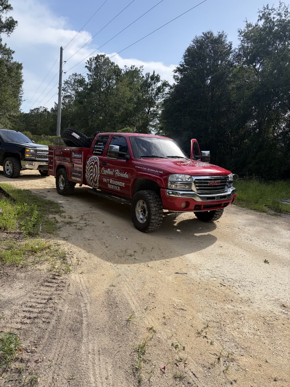 Central Florida Tire 24/7 mobile service truck stocked with commercial and ag tires